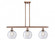 Athens - 3 Light - 36 inch - Antique Copper - Stem hung - Island Light (3442|516-3I-AC-G124-LED)