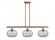 Gorham - 3 Light - 36 inch - Antique Copper - Stem hung - Island Light (3442|516-3I-AC-G247-LED)
