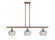 Fenton - 3 Light - 36 inch - Antique Copper - Stem hung - Island Light (3442|516-3I-AC-G92-LED)