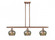 Fenton - 3 Light - 36 inch - Antique Copper - Stem hung - Island Light (3442|516-3I-AC-G96)