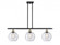Athens - 3 Light - 36 inch - Black Antique Brass - Stem hung - Island Light (3442|516-3I-BAB-G124-LED)