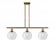 Athens - 3 Light - 36 inch - Brushed Brass - Stem hung - Island Light (3442|516-3I-BB-G124-LED)