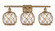 Farmhouse Rope - 3 Light - 28 inch - Brushed Brass - Bath Vanity Light (3442|516-3W-BB-G122-8RB)