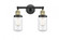 Dover - 2 Light - 14 inch - Black Antique Brass - Adjustable Bath Vanity Light (3442|208-BAB-G312)