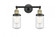 Dover - 2 Light - 14 inch - Black Antique Brass - Adjustable Bath Vanity Light (3442|208-BAB-G314)