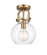 Newton Sphere - 1 Light - 8 inch - Brushed Brass - Semi-Flush Mount (3442|410-1F-BB-8CL-LED)