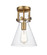 Newton Cone - 1 Light - 8 inch - Brushed Brass - Semi-Flush Mount (3442|411-1F-BB-8CL-LED)