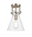 Newton Cone - 1 Light - 8 inch - Brushed Satin Nickel - Semi-Flush Mount (3442|411-1F-SN-8CL-LED)