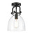 Newton Bell - 1 Light - 8 inch - Matte Black - Semi-Flush Mount (3442|412-1F-BK-8CL-LED)