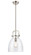 Newton Bell - 1 Light - 10 inch - Brushed Satin Nickel - Stem Hung - Mini Pendant (3442|412-1S-SN-10CL-LED)