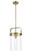 Pilaster - 1 Light - 8 inch Glass - Brushed Brass - Stem hung - Mini Pendant (3442|413-1S-BB-8CL-LED)