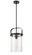 Pilaster - 1 Light - 8 inch Glass - Matte Black - Stem hung - Mini Pendant (3442|413-1S-BK-8CL-LED)