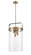 Pilaster - 4 Light - 12 inch glass - Brushed Brass - Stem hung - Pendant (3442|413-4S-BB-12CL-LED)