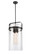 Pilaster - 4 Light - 12 inch glass - Matte Black - Stem hung - Pendant (3442|413-4S-BK-12CL-LED)