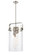 Pilaster - 4 Light - 12 inch glass - Brushed Satin Nickel - Stem hung - Pendant (3442|413-4S-SN-12CL-LED)