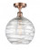 Athens Deco Swirl - 1 Light - 10 inch - Antique Copper - Semi-Flush Mount (3442|516-1C-AC-G1213-10)
