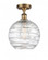 Athens Deco Swirl - 1 Light - 10 inch - Brushed Brass - Semi-Flush Mount (3442|516-1C-BB-G1213-10)