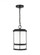 Wilburn modern 1-light outdoor exterior ceiling hanging pendant lantern in black finish with satin e (38|6290901-12)