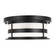 Wilburn modern 2-light outdoor exterior ceiling flush mount in black finish with satin etched glass (38|7890902-12)