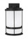 Wilburn modern 1-light outdoor exterior medium wall lantern sconce in black finish with satin etched (38|8690901-12)