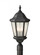Martinsville traditional 3-light LED outdoor exterior post lantern in black finish with clear seeded (38|OL5907EN/BK)