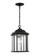 Kent traditional 1-light outdoor exterior ceiling hanging pendant in black finish with clear beveled (38|60031-12)
