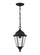 Bakersville traditional 1-light outdoor exterior pendant in black finish with satin etched glass pan (38|60941-12)