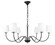 Eclipse 6 Light Black and White Shade Chandelier (758|LD6103D37BK)