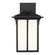 Tomek modern 1-light outdoor exterior small wall lantern sconce in black finish with etched white gl (38|8552701-12)