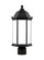 Sevier traditional 1-light outdoor exterior medium post lantern in black finish with satin etched gl (38|8238651-12)
