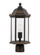 Sevier traditional 1-light LED outdoor exterior medium post lantern in antique bronze finish with sa (38|8238651EN3-71)