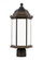 Sevier traditional 1-light LED outdoor exterior medium post lantern in antique bronze finish with sa (38|8238651EN3-71)