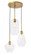 Gene 3 light Brass and Clear glass pendant (758|LD2268BR)