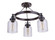 Foxwood 3 Light Convertible Semi Flush in Flat Black/Dark Teak (20|53653-FBDT)
