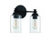 Dardyn 2 Light Vanity in Flat Black (Clear Glass) (20|49802-FB-C)