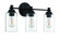 Dardyn 3 Light Vanity in Flat Black (Clear Glass) (20|49803-FB-C)
