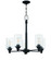 Dardyn 5 Light Chandelier in Flat Black (Clear Glass) (20|49825-FB-C)