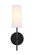 Mel 1 Light Black and White Shade Wall Sconce (758|LD6004W5BK)