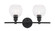 Collier 2 light Black and Clear glass Wall sconce (758|LD2314BK)
