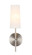 Mel 1 Light Burnished Nickel and White Shade Wall Sconce (758|LD6004W5BN)