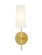 Mel 1 Light Brass and White Shade Wall Sconce (758|LD6004W5BR)