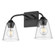 Golden Lighting Ormond 2-light Vanity in Matte Black (36|2120-BA2 BLK-CONE-CLR)
