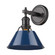 Yep by Golden Lighting Orwell 1-light Vanity in Matte Black and Navy Blue shade (36|3306-BA1 BLK-NVY)