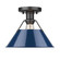Yep by Golden Lighting Orwell 1-light Flush Mount in Matte Black and Navy Blue shade (36|3306-FM BLK-NVY)