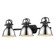 Yep by Golden Lighting Duncan 3-light Vanity in Matte Black and Chrome shade (36|3602-BA3 BLK-CH)