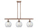 Athens - 3 Light - 36 inch - Antique Copper - Cord hung - Island Light (3442|516-3I-AC-G122-LED)