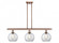 Athens - 3 Light - 36 inch - Antique Copper - Stem hung - Island Light (3442|516-3I-AC-G122-LED)