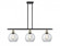 Athens - 3 Light - 36 inch - Black Antique Brass - Stem hung - Island Light (3442|516-3I-BAB-G122-LED)