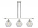 Athens - 3 Light - 36 inch - White Polished Chrome - Cord hung - Island Light (3442|516-3I-WPC-G122)