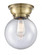 Beacon - 1 Light - 8 inch - Antique Brass - Flush Mount (3442|623-1F-AB-G204-8)